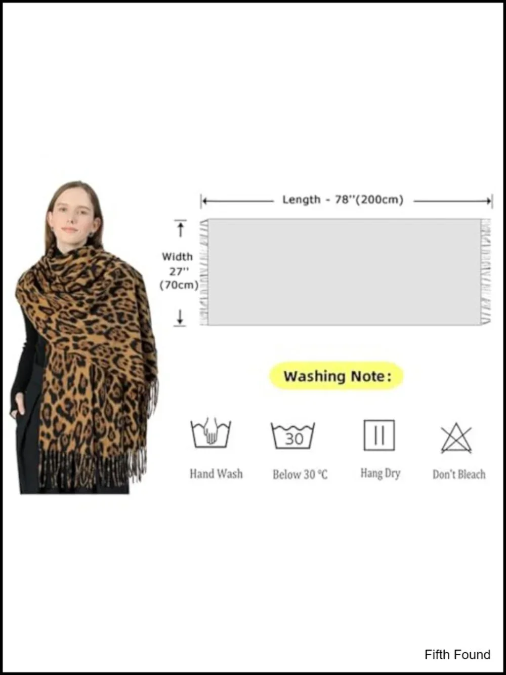 Oversized Leopard Print Blanket Scarf Cashmere-Like Acrylic Wrap Shawl